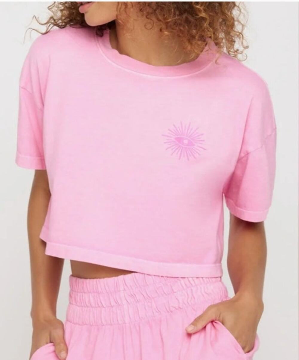 Spiritual Gangster Goddess Vibes Crop T-Shirt XL Pink Rose